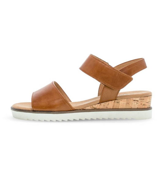 Gabor - Brun sandal med velcro og elastik